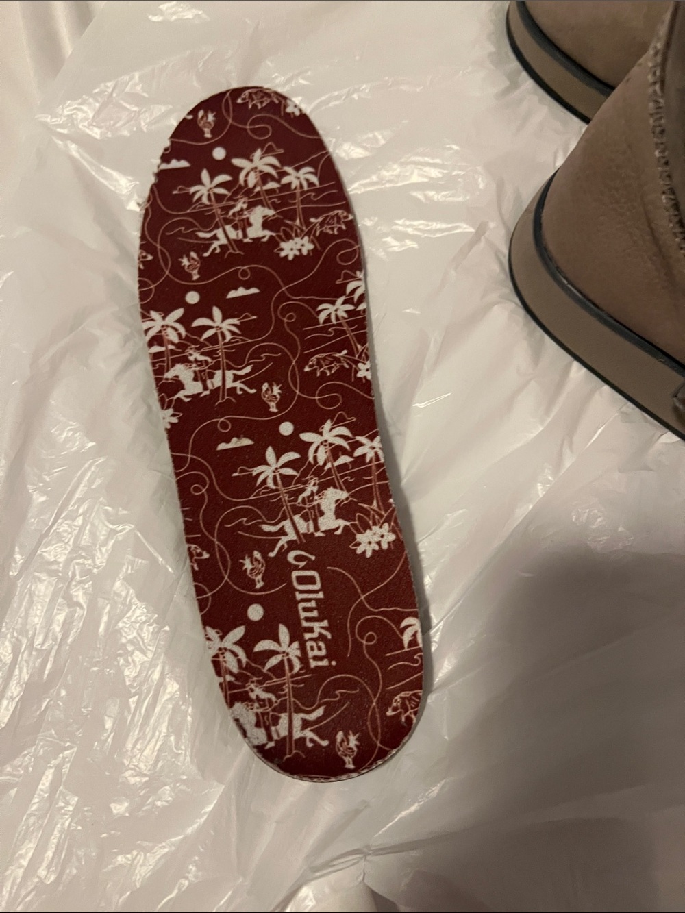 Olukai Taupe Brown Suede Winter Zip Boots View 2